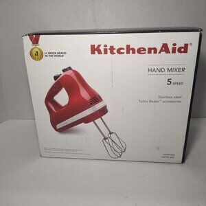 KitchenAid KHM512ER Ultra Power 5-Speed Hand Mixer – Empire Red, Tested/Works